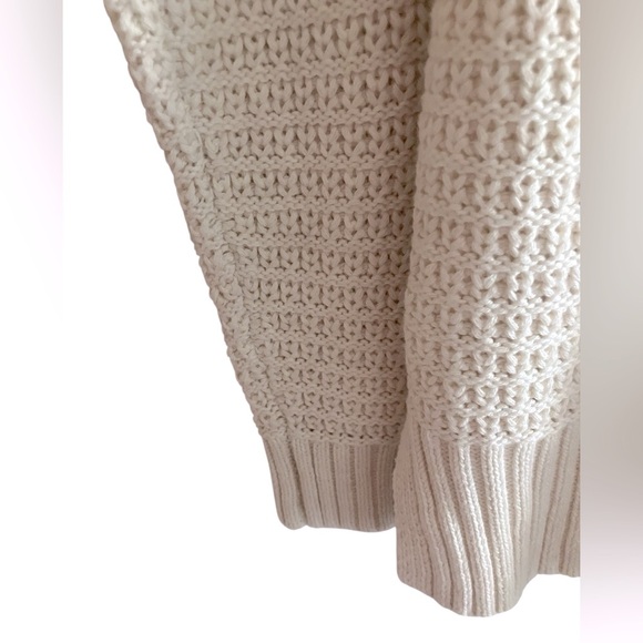 Rachel Zoe Preppy Knit Popover Hoodie Sweater Ivory Cotton Blend Women’s Large - Picture 7 of 11